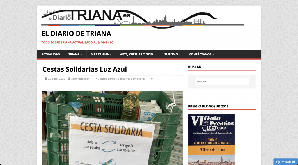 El diario de Triana, artículo en el que aparece LuzAzuL